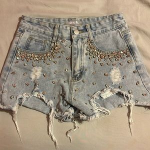 Blue B Rhinestone Shorts